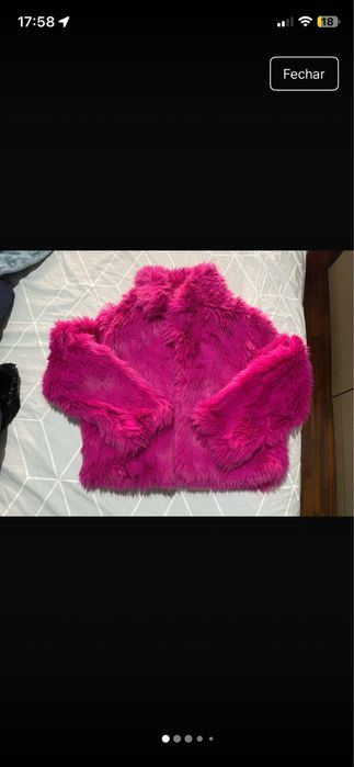 Casaco de pelo rosa