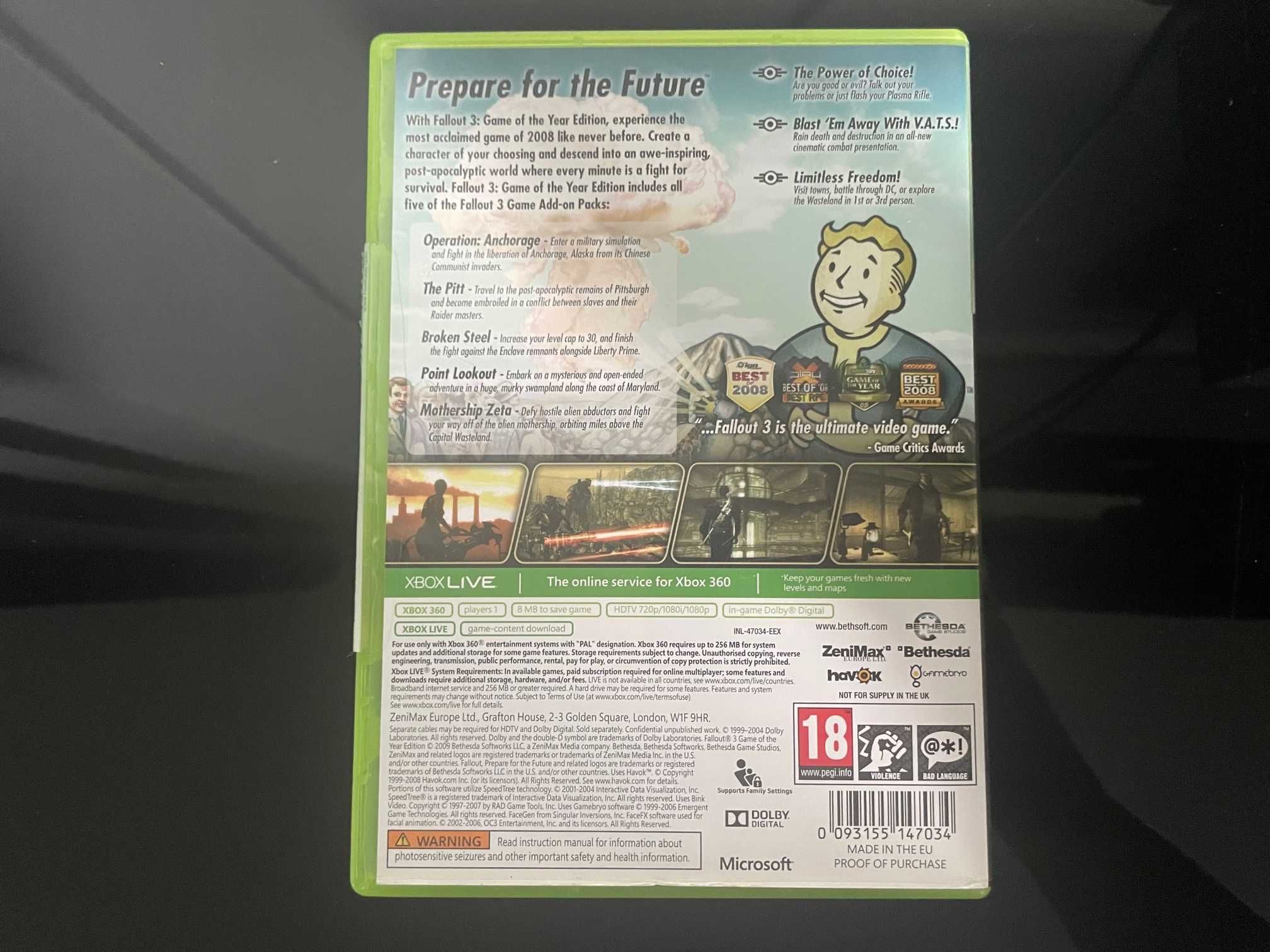 Xbox 360 : Fallout 3 GOTY | Game of The Year Edition | x360 | OPIS!