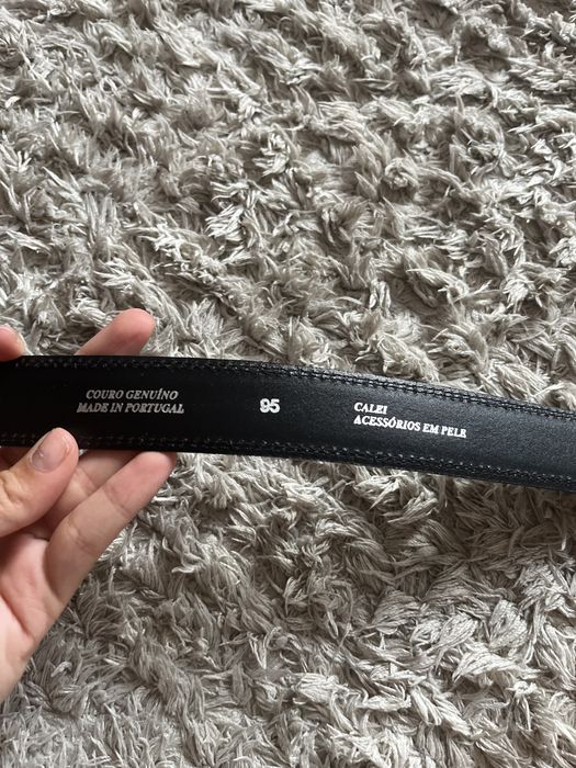 Cinto preto de couro genuino feito em portugal