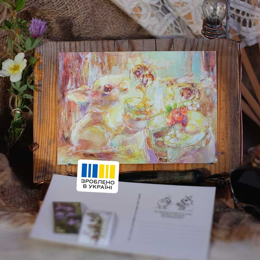 Комплект листівок художниці Жені Базелюк (JaneB) Весна в кролячій норі