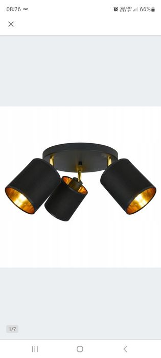 Lampa wisząca Sufitowa Żyrandol Czarny Złoty