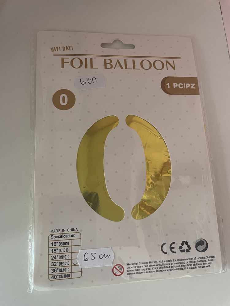 balon cyfra 0 - 65 cm