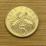 Moeda de 5 cêntimos de Singapura de 1997