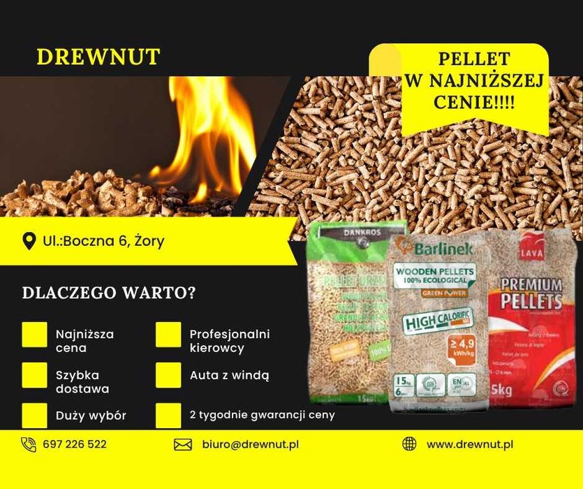 pellet NAJTAŃSZY oraz pelet Drewnut Werwa Olczyk Dankros A2 a1