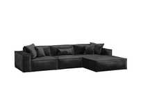 Ramaro Narożnik modułowy Garedo mini + pufa czarny velvet sofa kanapa