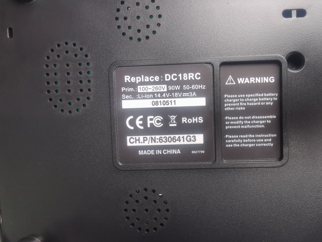 Szybka ładowarka DC18RC kompatybilna z akumulatorem Makita 14,4 V i 18