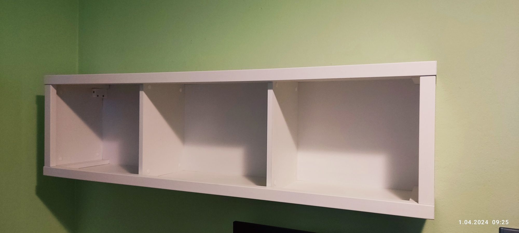 Szafka, półka na książki, biała, wisząca 143,5x40