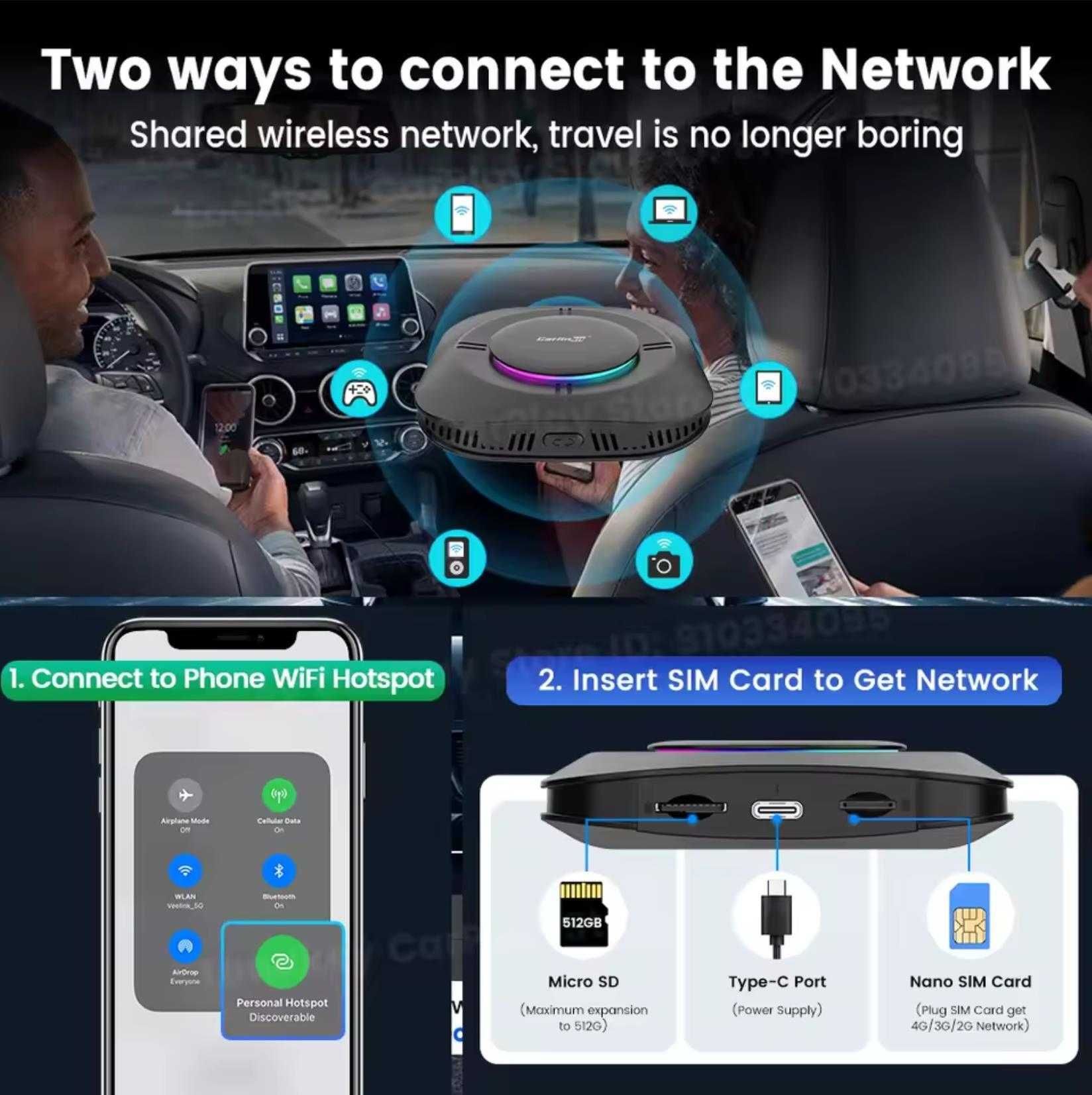 CarlinKit TBox S2 4gb/64gb - YouTube/Netflix (Android 13.0) - Новинка