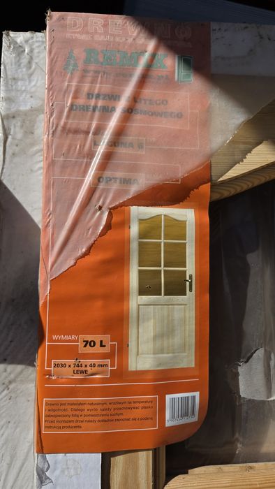 Drzwi sosnowe pokojowe 70L surowe Remix