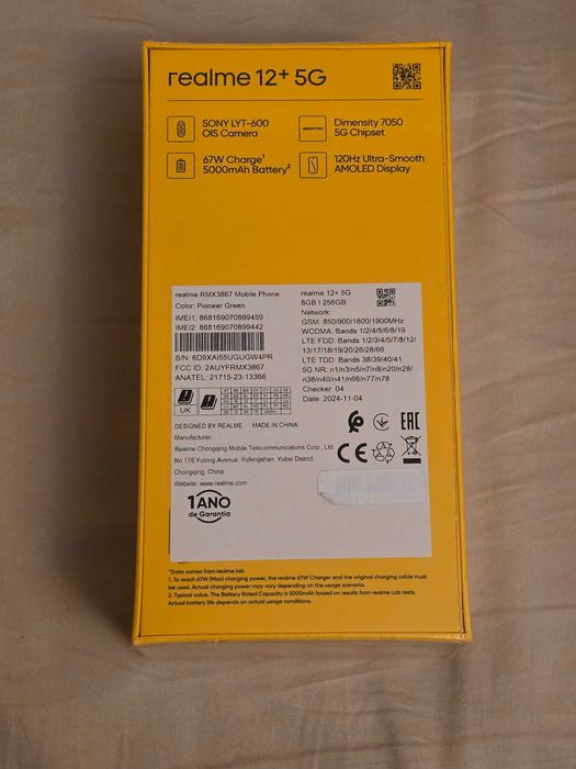 Smartfon RealMe 12+ 5G  8 + 256 GB 5g amoled 67 W zielony