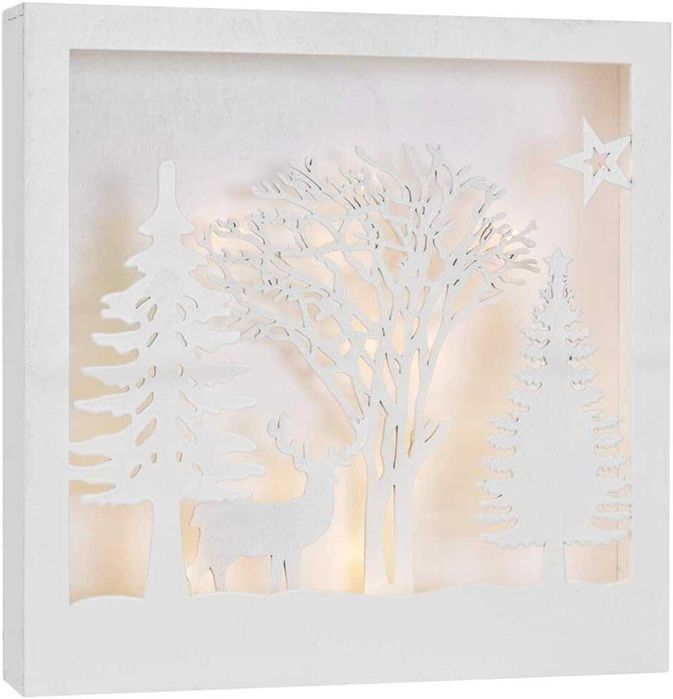 Dekoracja świetlna Folkabo Markslöjd 27 cm lampion drewno LED zima