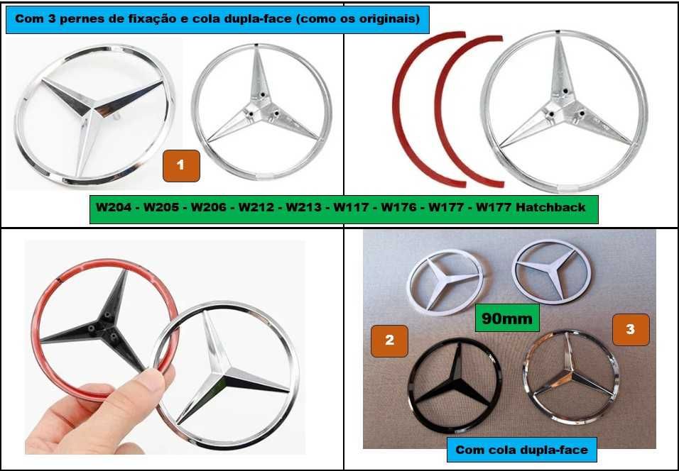 Emblema símbolo traseiro mala bagageira Mercedes Benz