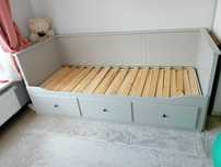 IKEA HEMNES Łóżko rozkładane z 3 szufladami  szare używane jak nowe
