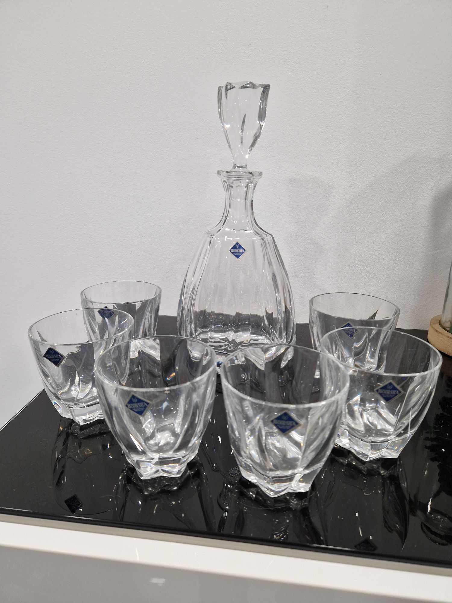 Conjunto Cristal Bohemia Garrafa+6 copos