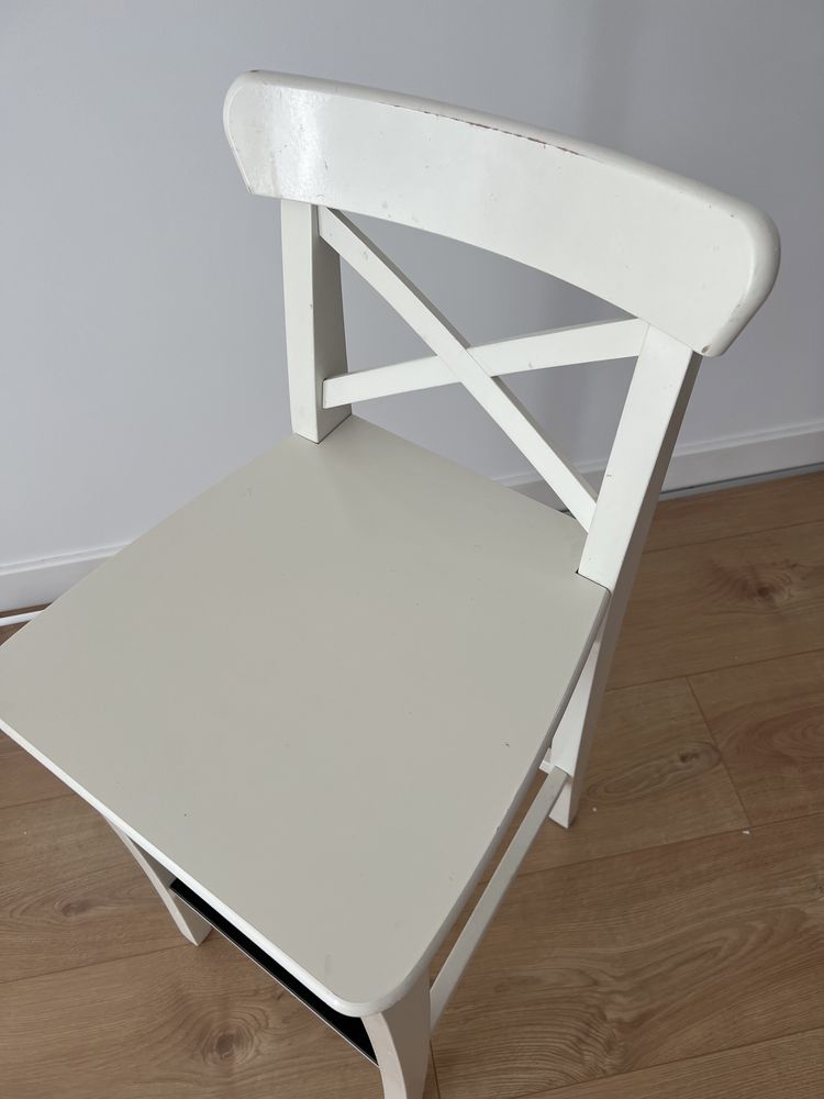 IKEA INGOLF biały stołek barowy hoker