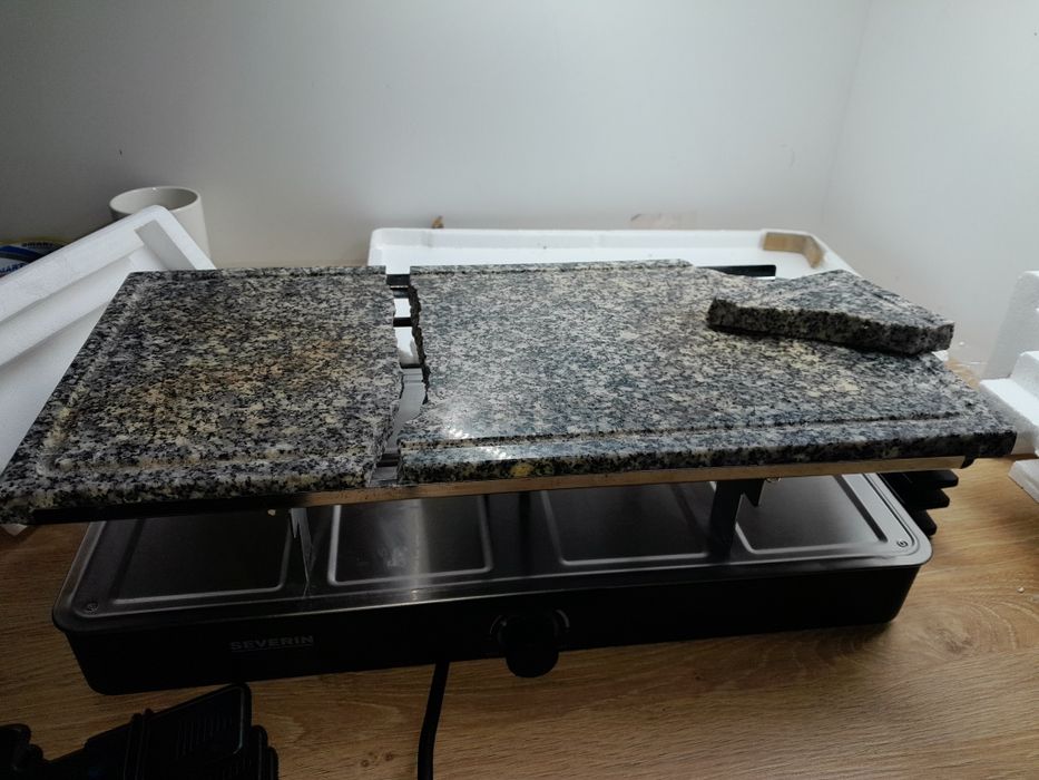 Grill elektryczny raclette severin 2372 8 patelni 1300w kamień natural