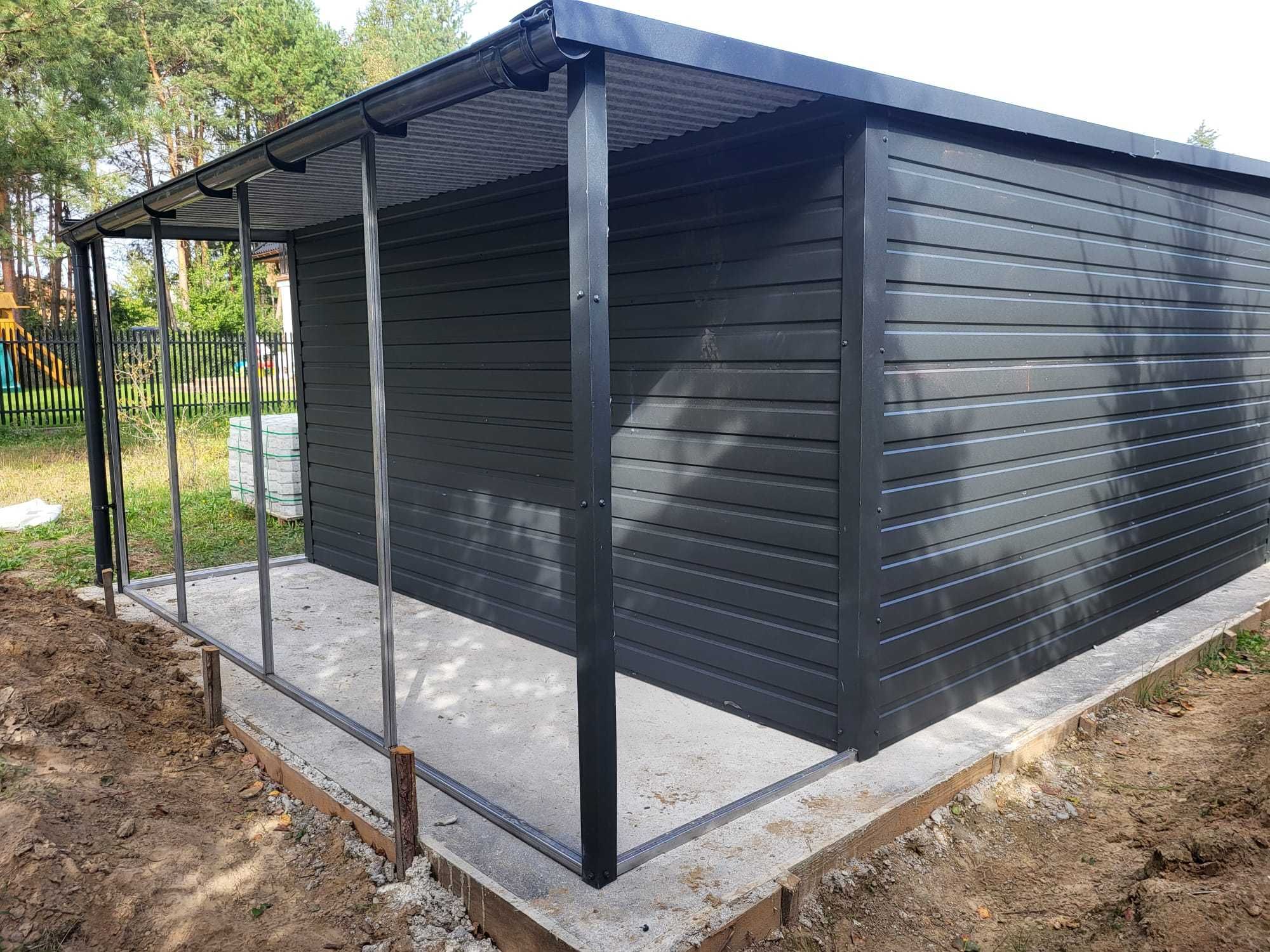 Garaż blaszany domek narzędziowy + wiatka 3,5x4 PREMIUM CAŁA POLSKA