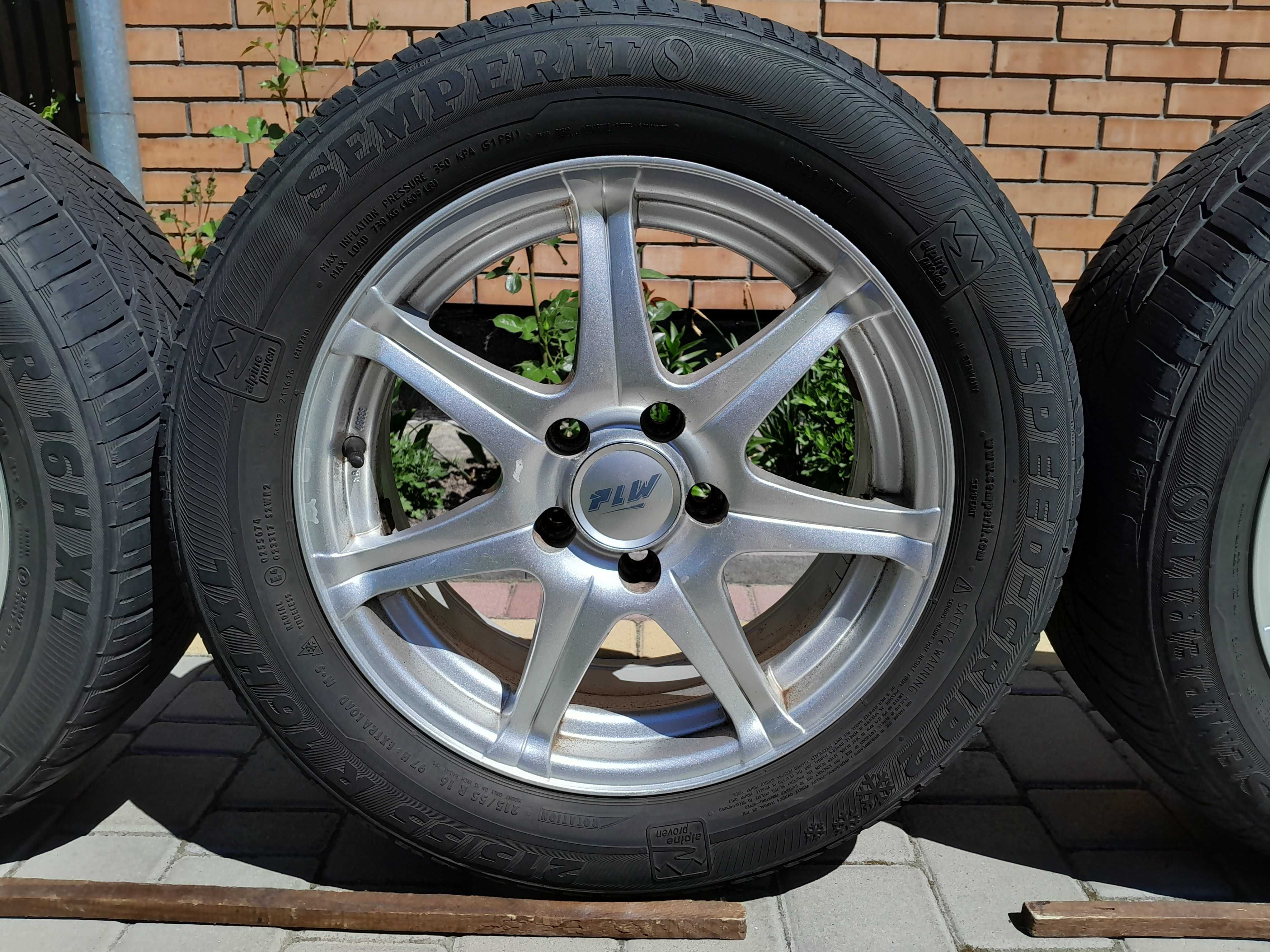 диски mercedes r16 5x112 7j et38 шини 215 55 semperit 5.7 мм колеса