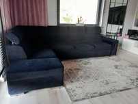 Duża elegancka sofa narożnik z funkcją spania