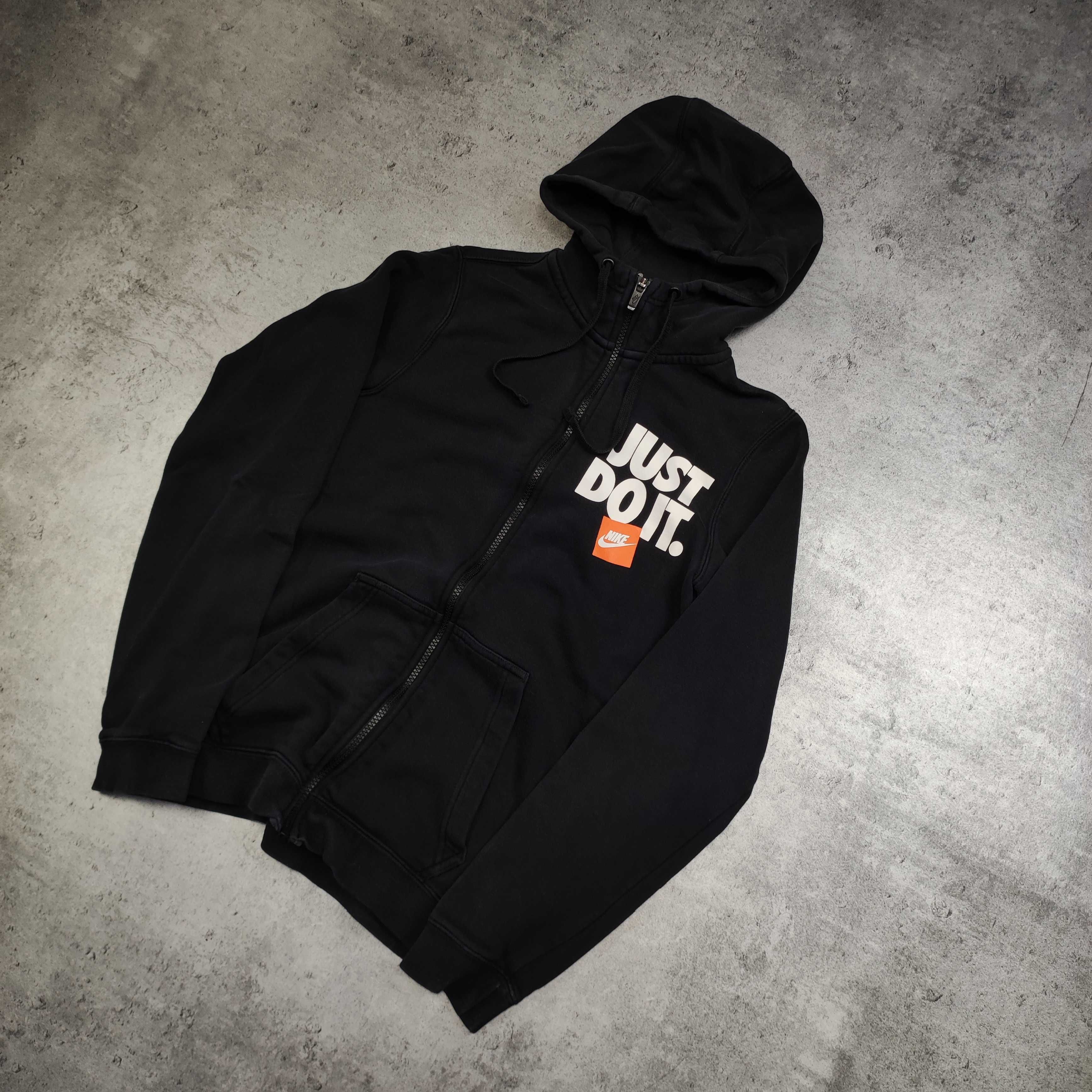 MĘSKA Bluza Rozpinana Hoodie z Kapturem Bawełna Czarna Nike Do It Logo