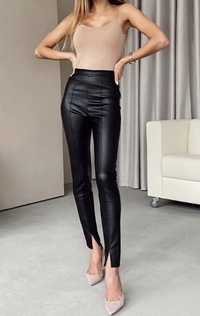 Жіночі брюки-легінси з розрізами, Чорний, 46
