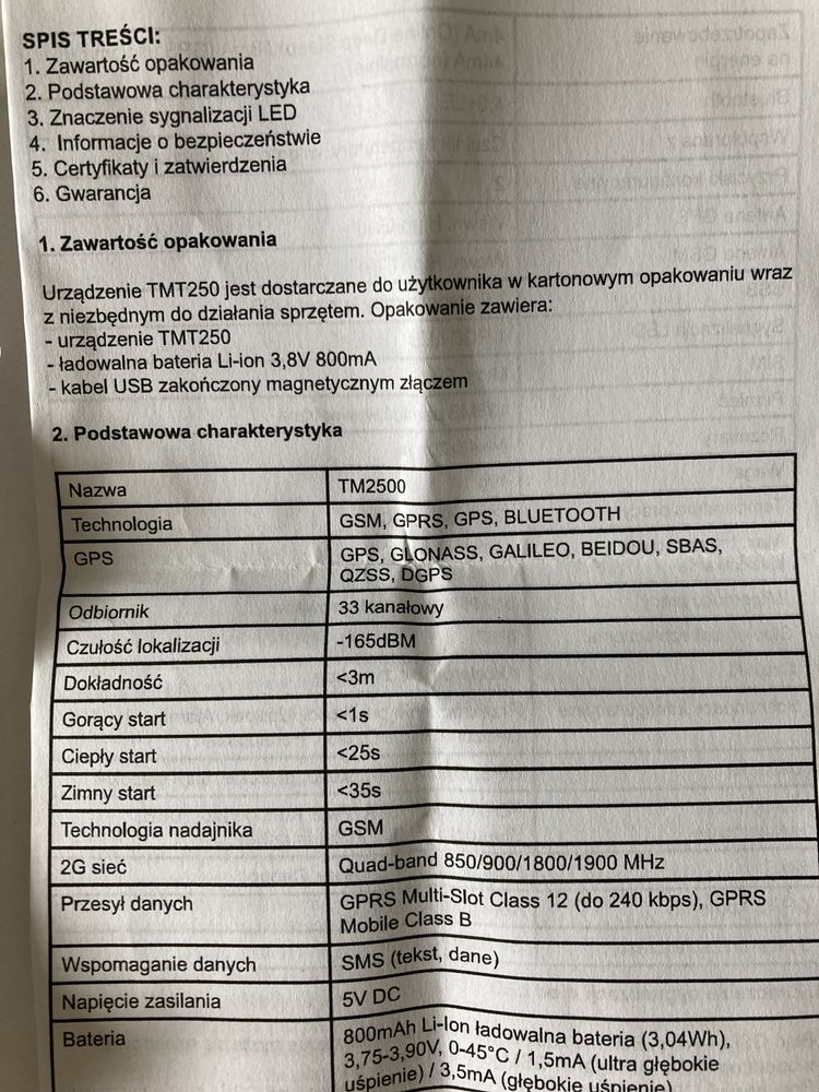 Lokalizator GPS Model GS250 / TMT250