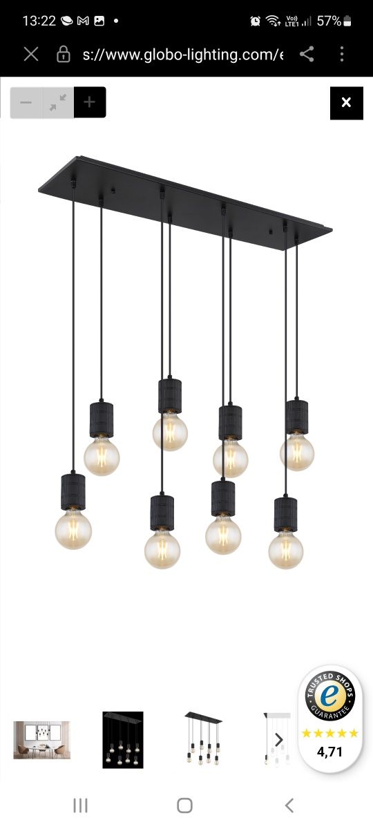 Nowe Światło żyrandol lampa globo 8x kinkiet oświetlenie salonu kuchni