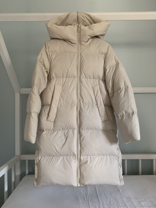 Płaszcz puchowy Zara kurtka pikowana zimowa XS|S