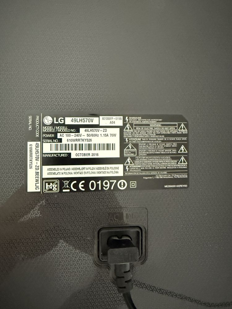 Telewizor LG49 Smart TV Wi-Fi + uchwyt GRATIS