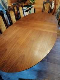 Stół rozkładany brązowy fornirowany orzech włoski (200-250x110 cm)