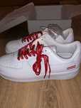 AF1\Powietrze*airDamskieNikeForce1SupremeWhite UnisexTrampki Rozm.44