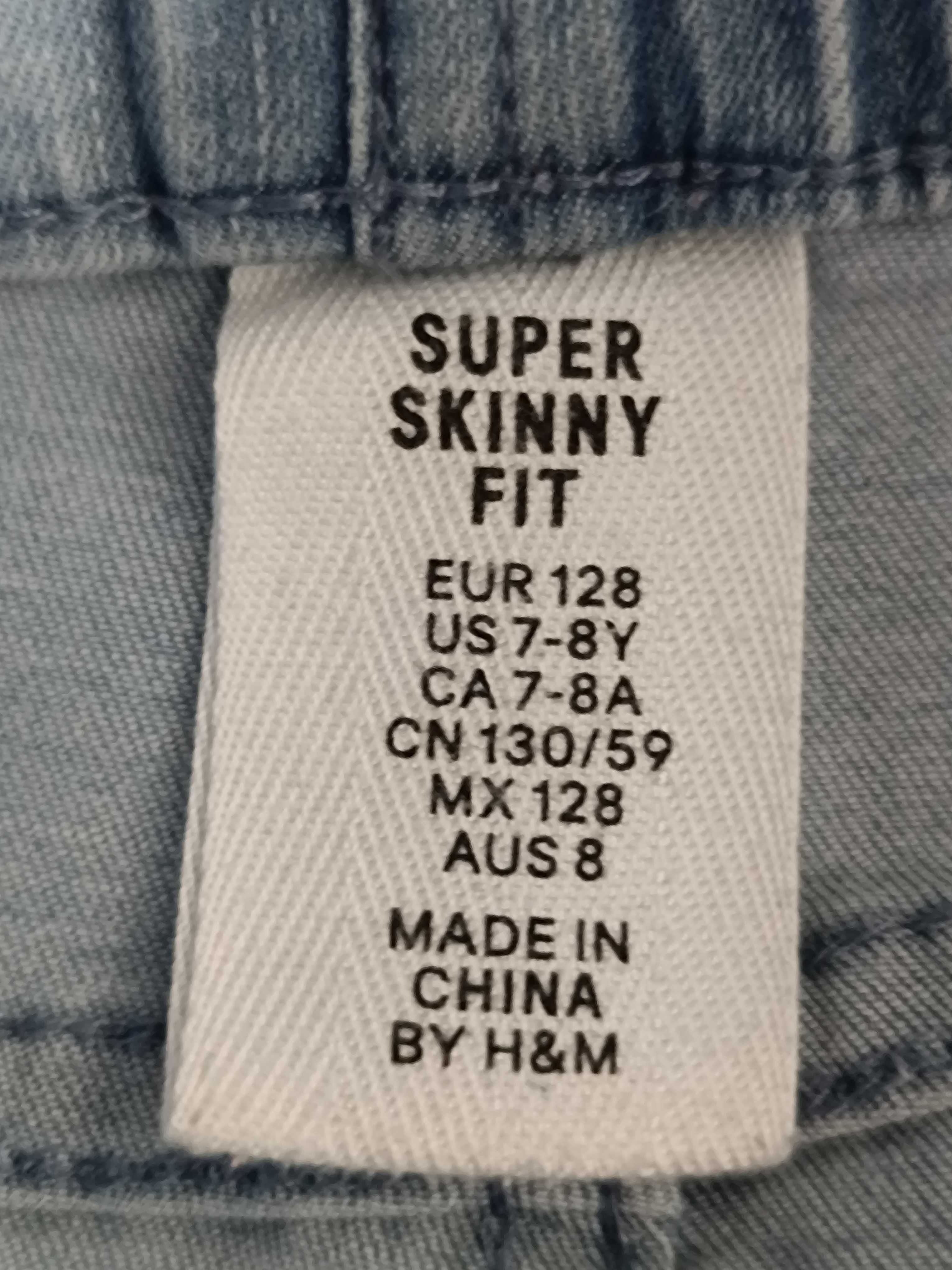 Spodnie jeansowe elastyczne jegginsy H&M rozm. 128