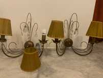 Lampa scienna ( kinkiet ) z abażurami
