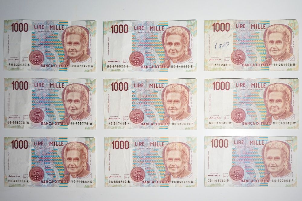Notas de 1.000 Liras de Itália