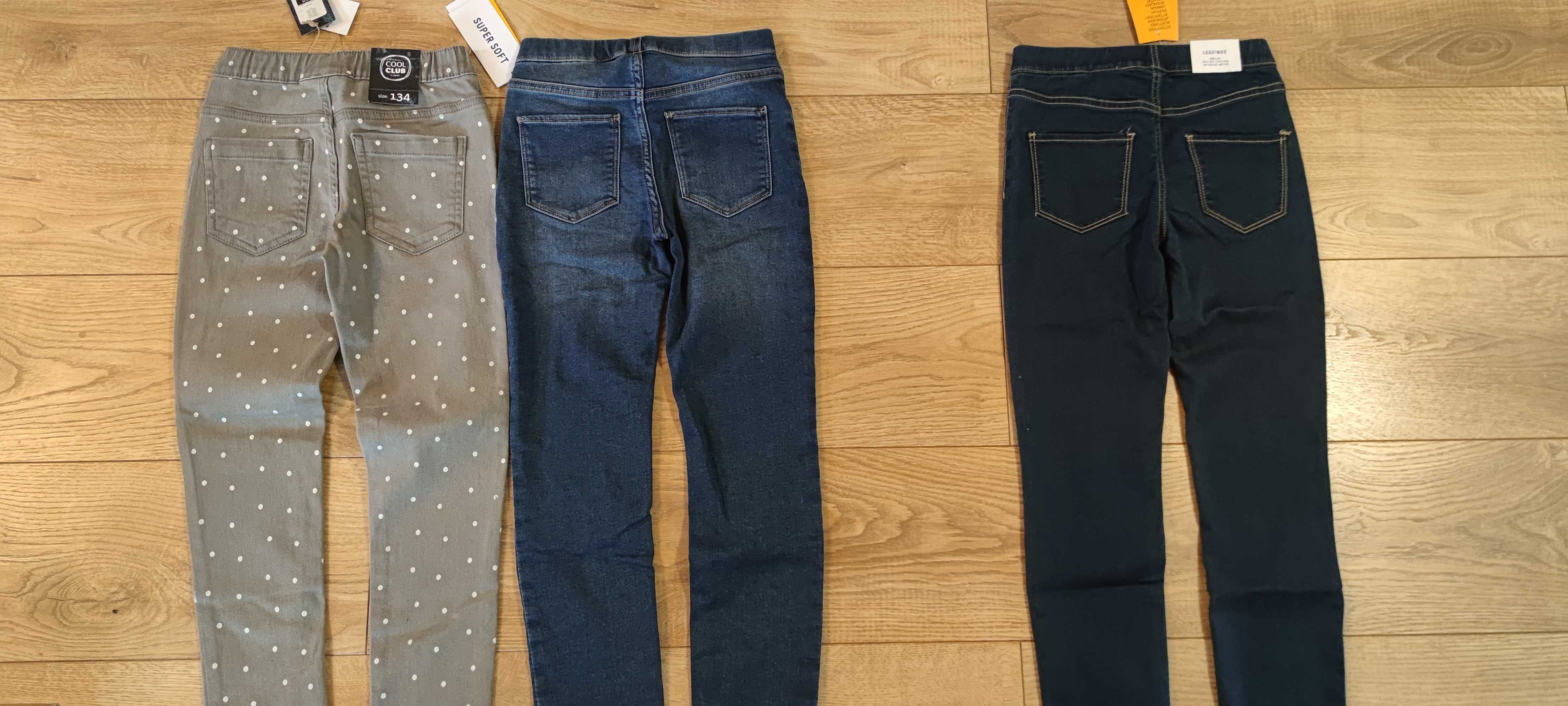 Nowe 134 140 Smyk H&M jegginsy jeans spodnie dla dziewczynki