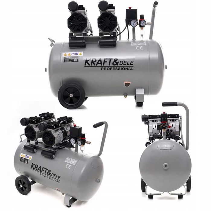 Kompresor Bezolejowy KRAFT&DELE 100L 8BAR 2-Tłokowy Model KD1398