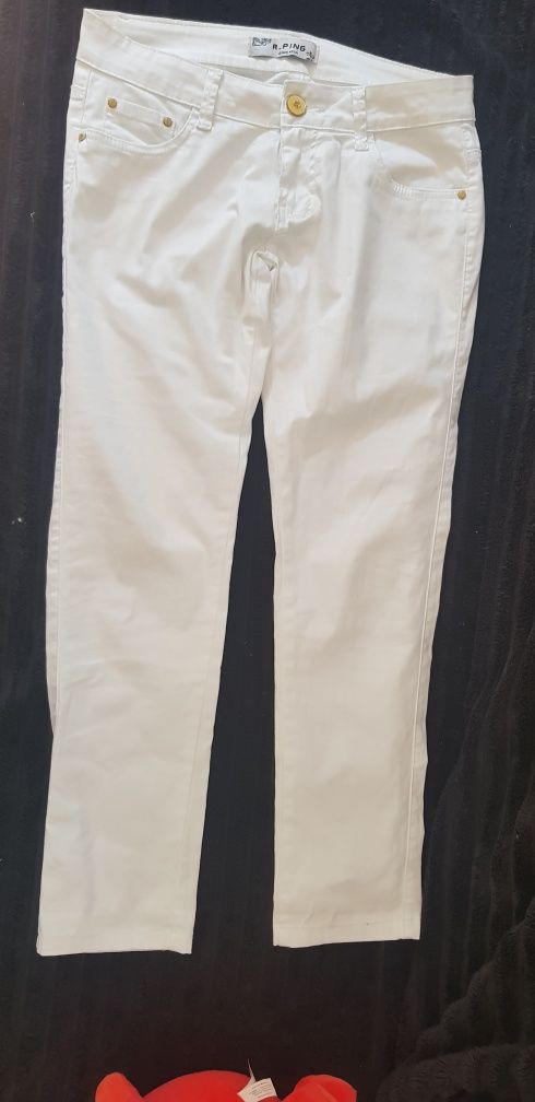Spodnie białe biodrówki