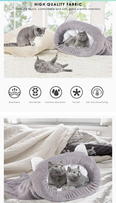 Polarowy miękki śpiwór dla kotów nowy okazja na prezent