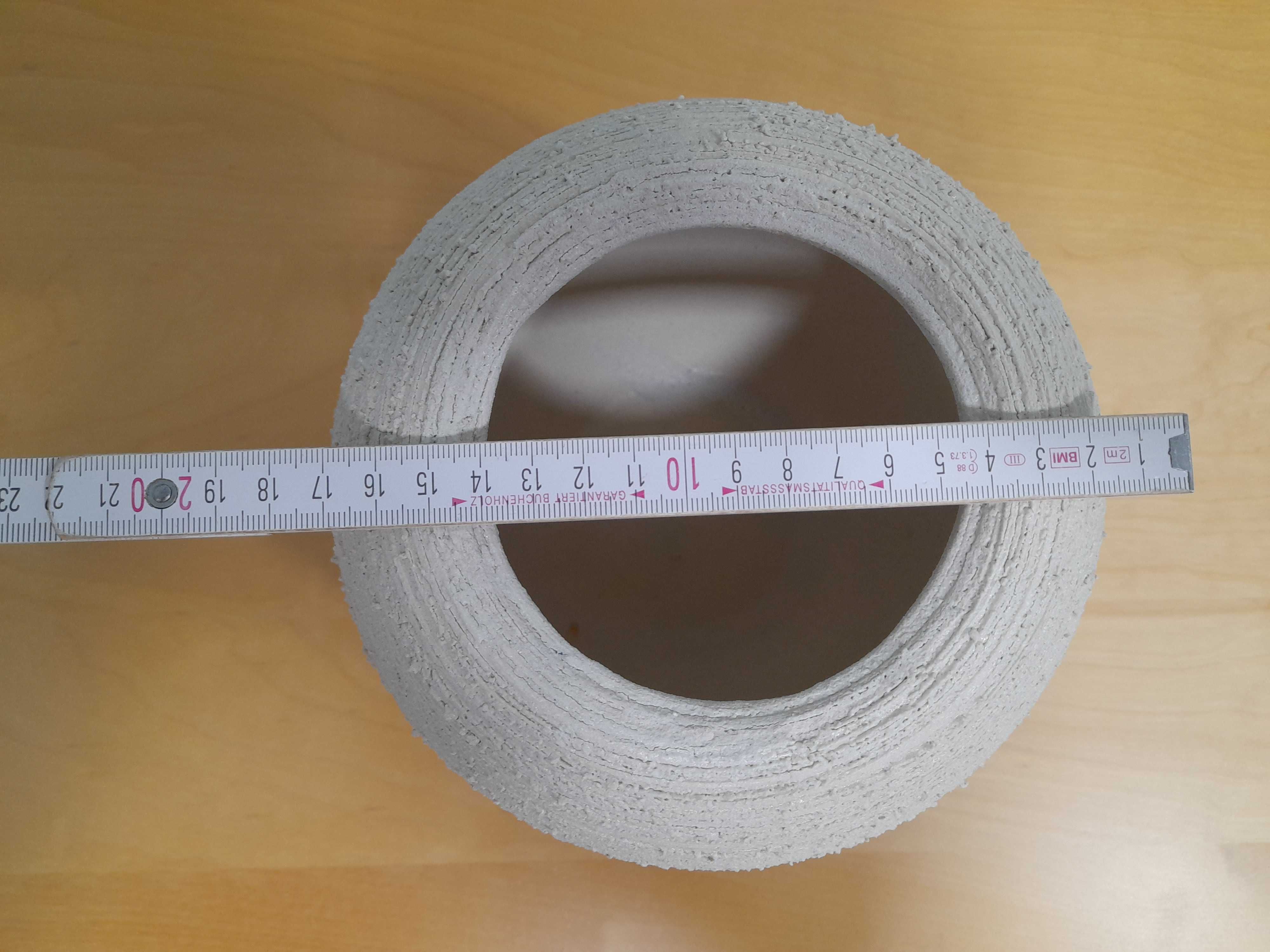 Ozdobny WAZON strukturalny ceramiczny surowy drapany loft wys.21 cm