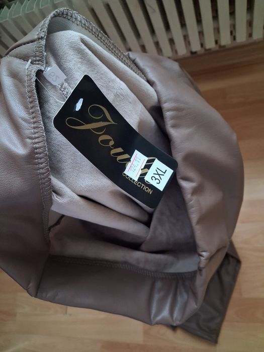 Теплые кожаные лосины 2-3хл