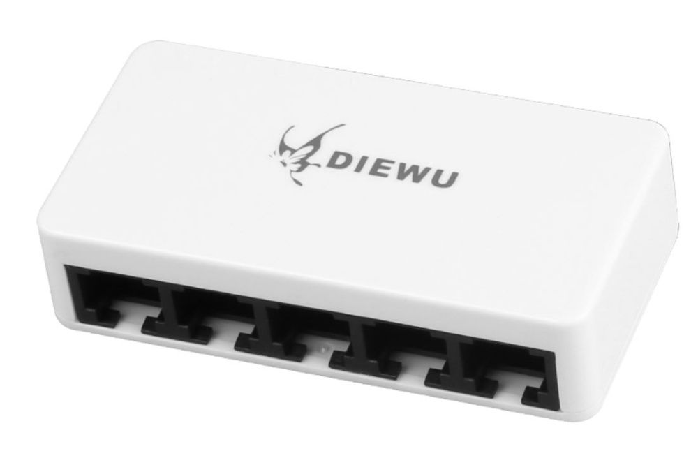 Коммутатор DIEWU 10/100 Мбит/с 5 портов Блок питания