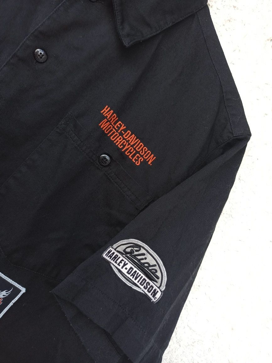 Рубашка Harley Davidson M сорочка харлі з нашивками
