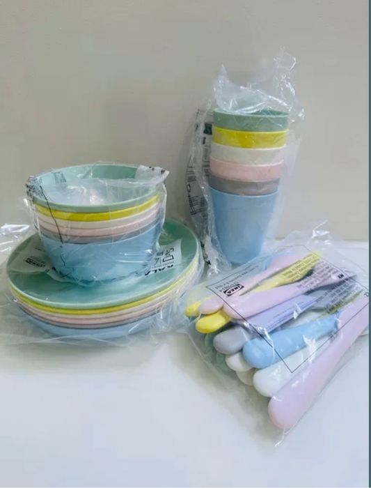 Посуд дитячий, посуд для пікніка ікея набір 36 од.