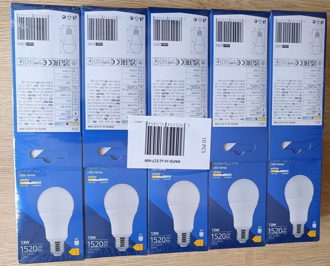Żarówki LED E27 13w 1520lm 10szt NOWE