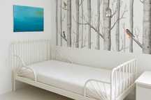 Łóżko IKEA MINNEN Rozsuwane + dno łóżka, biały, materac 80x200 cm