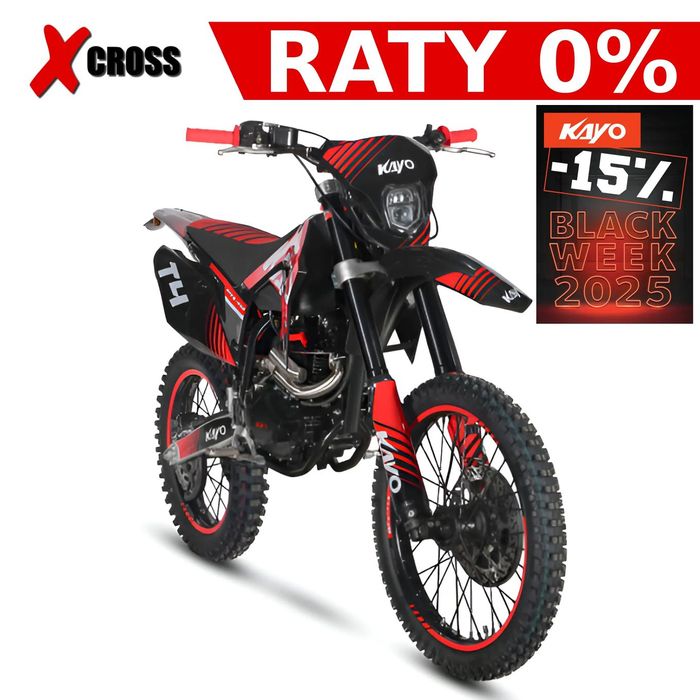 KAYO T4 250cc Enduro 300cc 21/18" Cross lampa LED Raty Dostawa