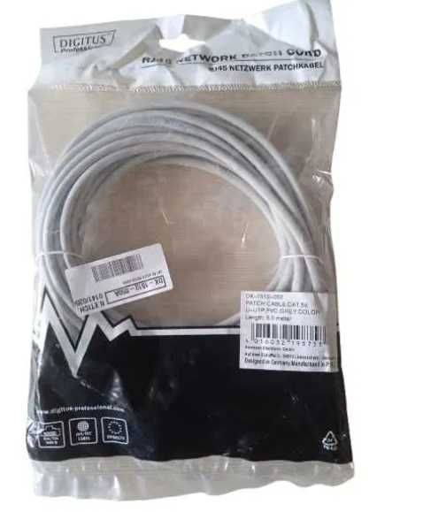 Kabel sieciowy DIGITUS U-UTP RJ45 Cat 5E-5m szary