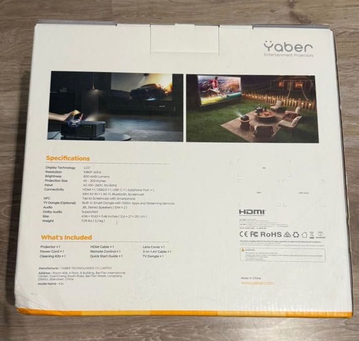 Проектор Yaber K2s FHD 1080P 4K