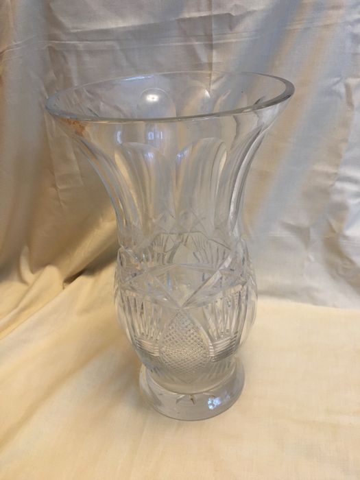 Duży wazon PRL szklany