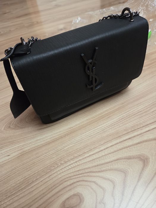 Torebka czarna ysl lańcuszek